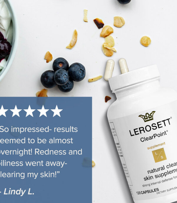 Clearpoint acne supplements- Social media review images FB & star rating