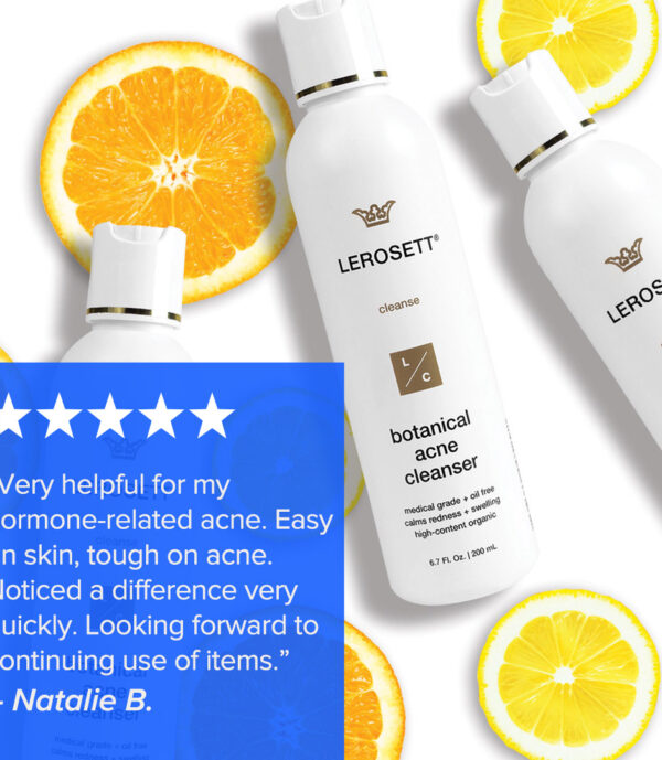 acne cleanser Social media review images FB & star rating
