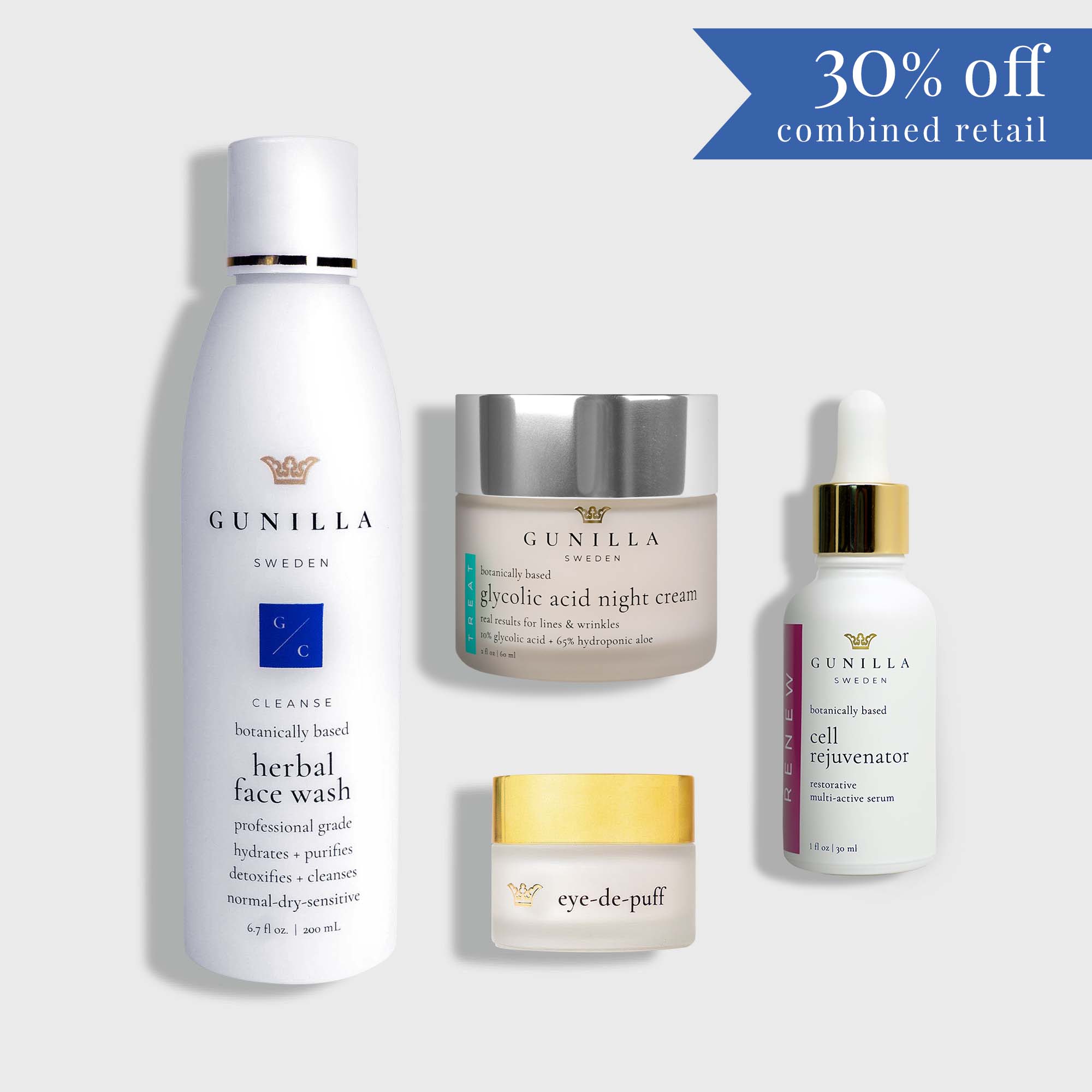 GUNILLA® 4-Part Organic Anti-Aging Skincare Kit