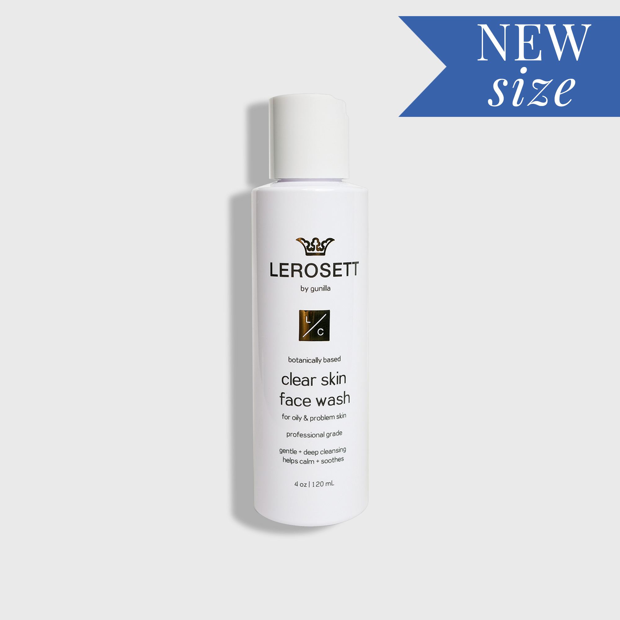 NEW SIZE LEROSETT CLEAR SKIN FACE WASH 4 oz